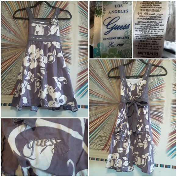 Guess L.A Girls 10-12yrs Purple/White Floral Dress - Picture 1 of 16